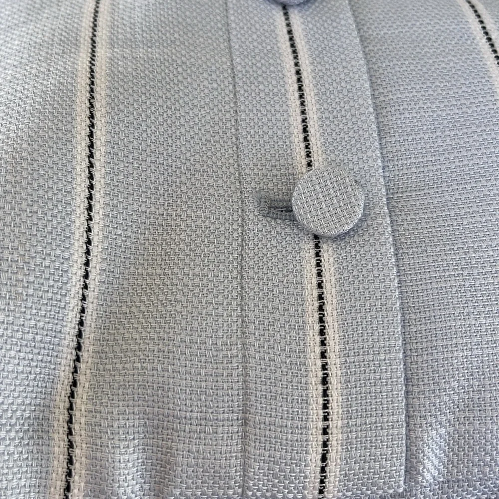 Club Monaco BLUE STRIPE ALBERRTAH JUMPSUIT Size 4 COASTAL CROPPED WIDE LEG EUC - Picture 2 of 8